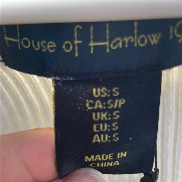 House of Harlow 1960 White Ribbed Women's Top bodysuit - Picture 3 of 6